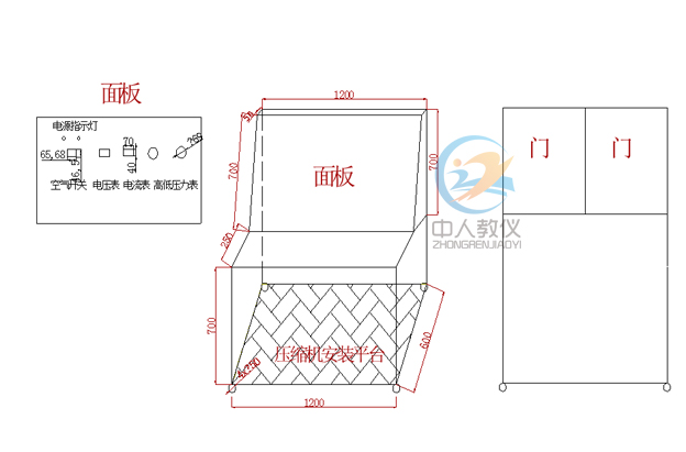 小型制冷紧缩机检验和机能测试实训装配,制冷紧缩机检验与测试尝试台